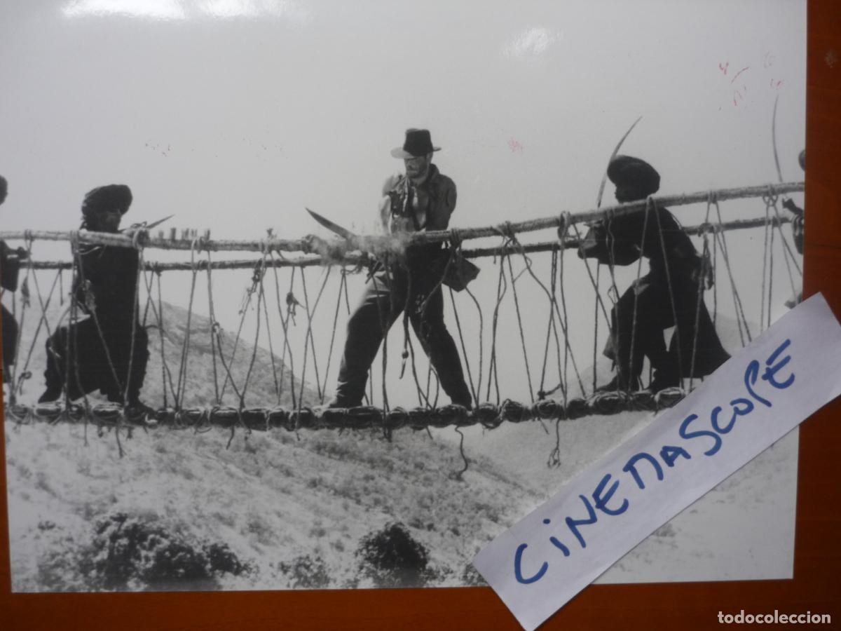 Cine: indiana jones y el templo maldito - foto original b/n - harrison ford steven spielberg