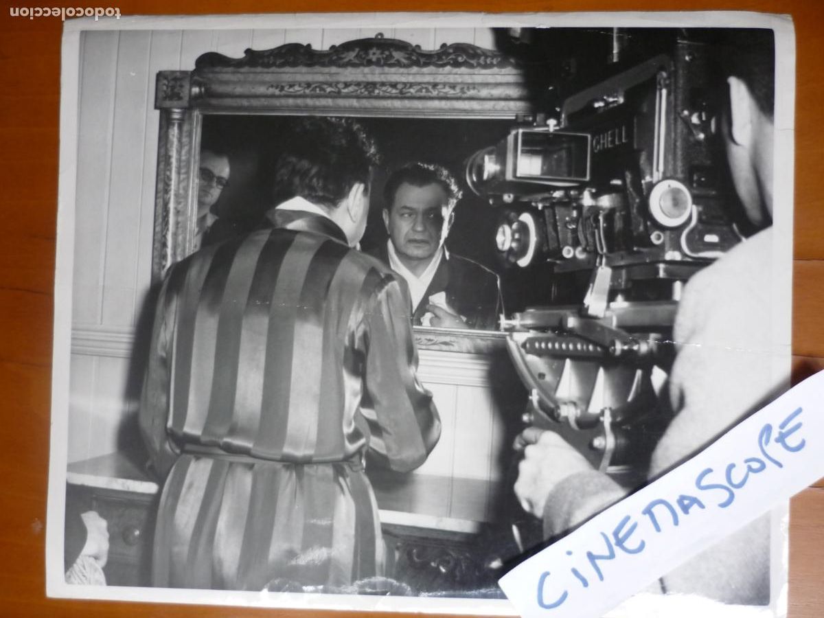 Cine: edward g. robinson - foto original b/n - cayo largo key largo - rodaje film