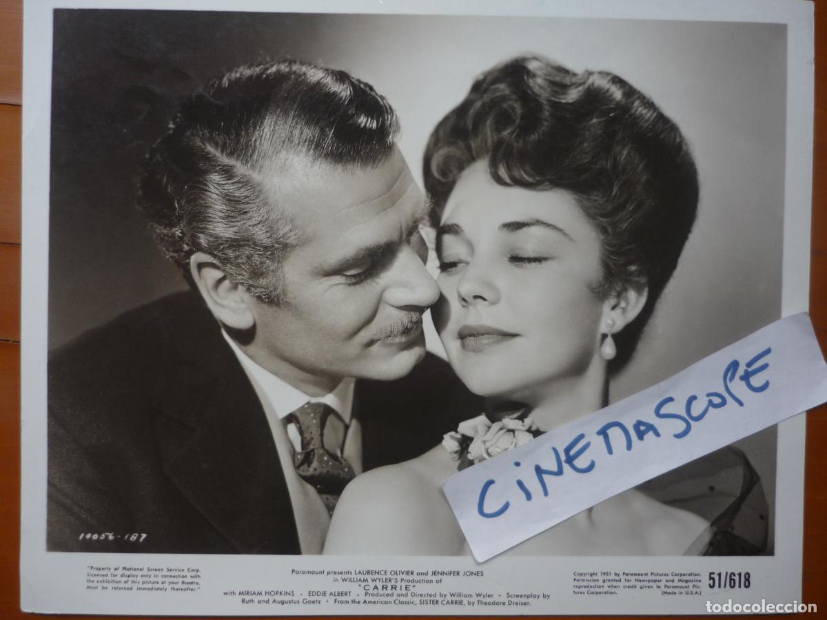 Cine: carrie - foto original b/n - laurence olivier jennifer jones - william wyler film