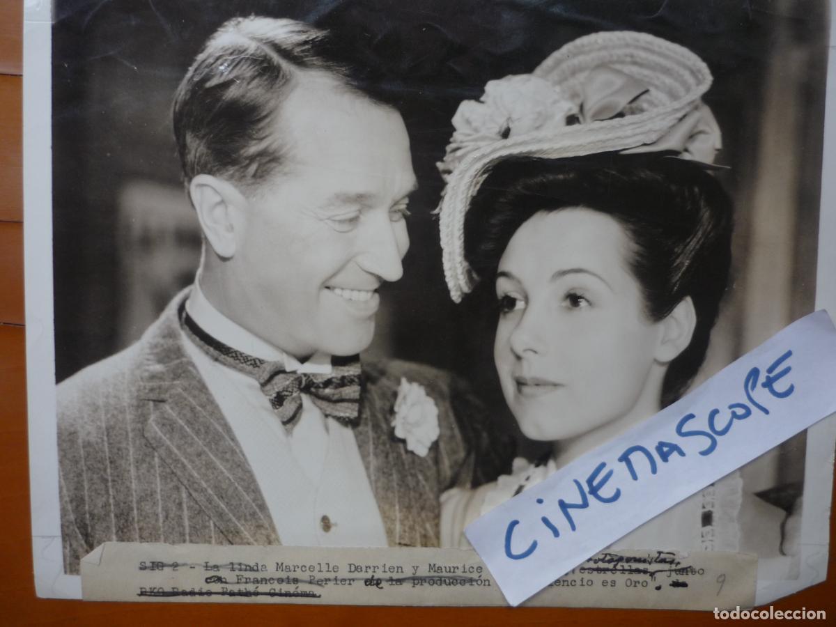 Cine: maurice chevalier - foto original b/n - marcelle derrien - el silencio es oro - rene clair