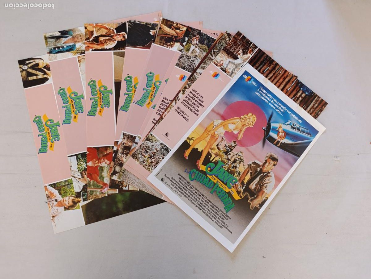 Cine: LOTE 12 FOTOCROMOS - JANE EN BUSCA DE LA CIUDAD PERDIDA - SET COMPLETO - 24 X 34 CM (388)