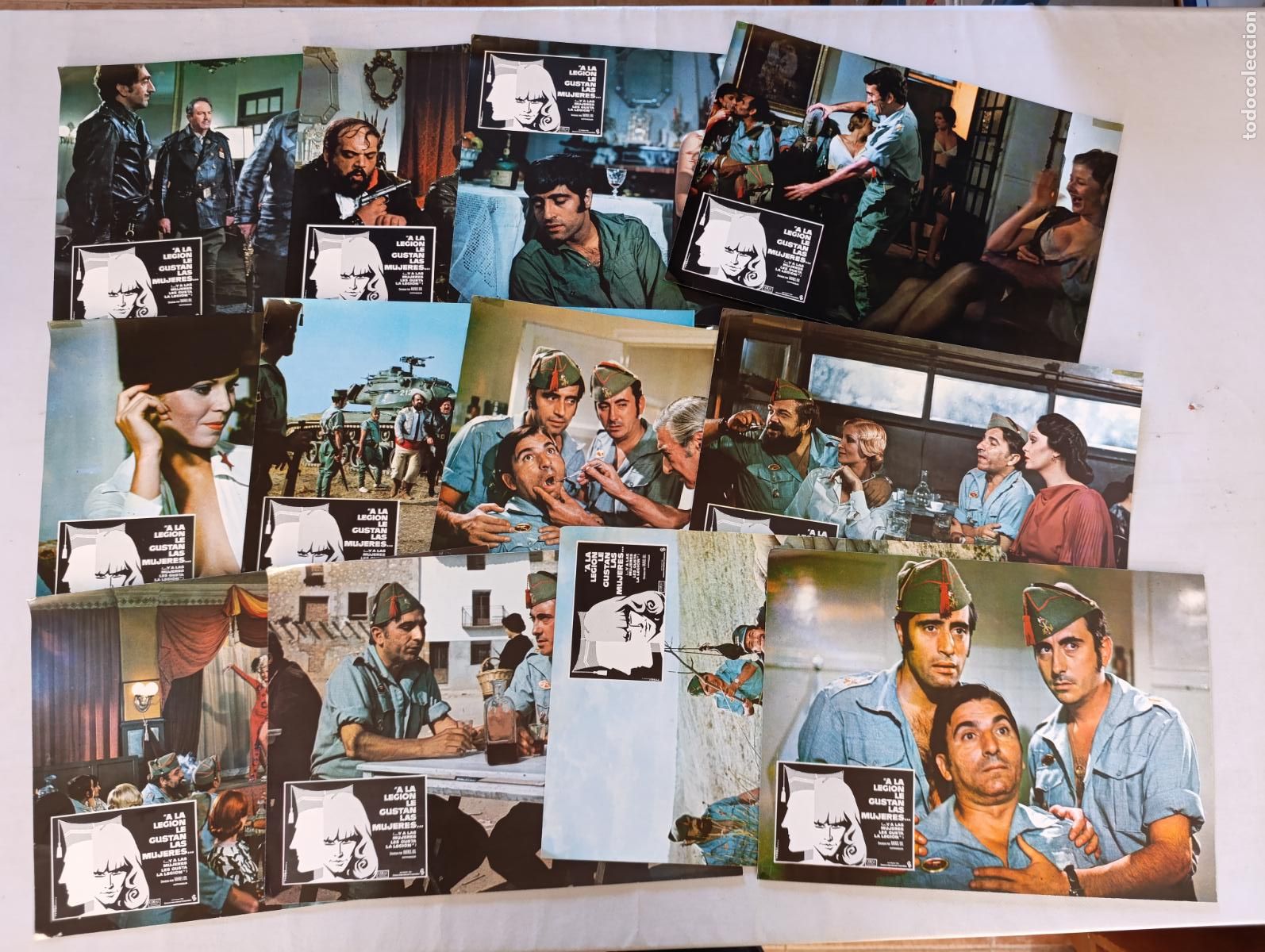 Cine: LOTE 12 FOTOCROMOS - A LA LEGION LE GUSTAN LAS MUJERES... - SET COMPLETO - 24 X 34 CM (388)