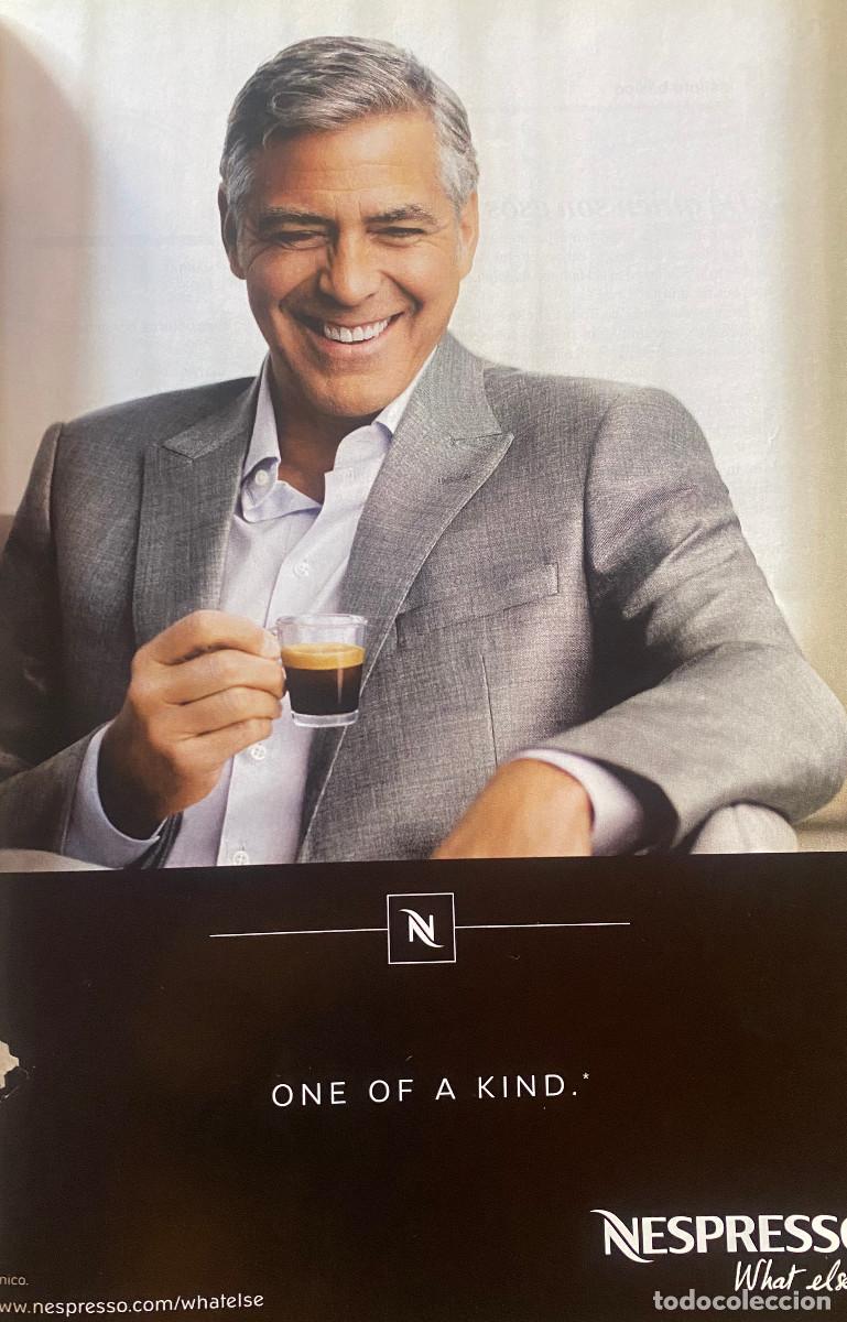 Kino: Publicidad en prensa de Nespresso, con el actor George Clooney. Tama&ntilde;o folio, enmarcable.