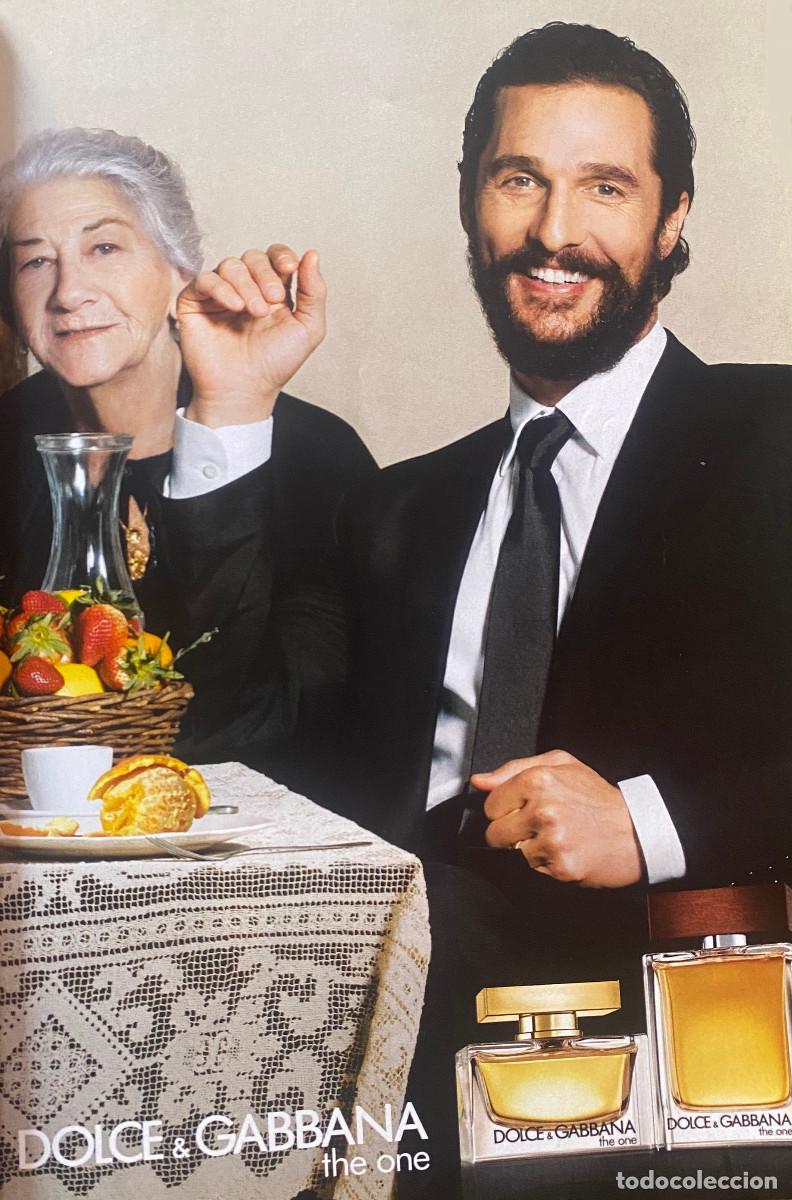 Cine: Publicidad de Dolce & Gabbana, con actor Matthew McConaughey. P&aacute;gina de revista a&ntilde;o 2016, enmarcable