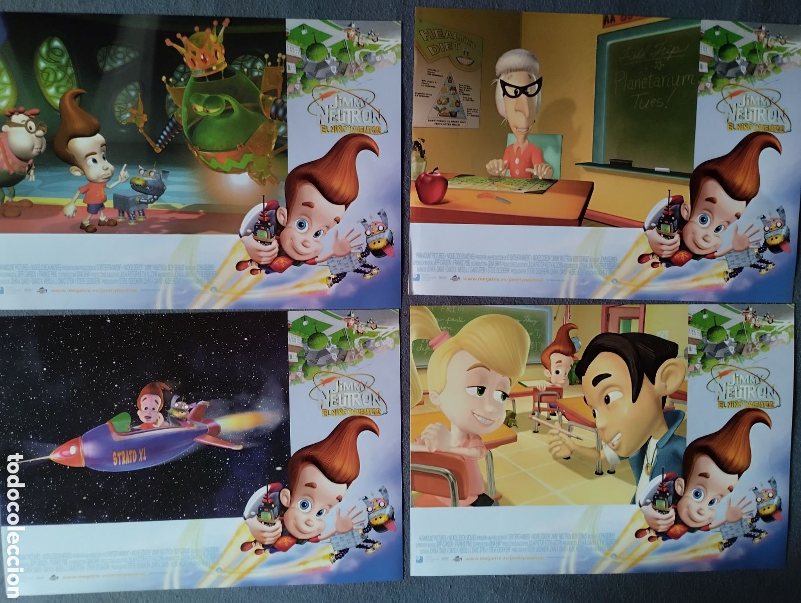 Cine: 12 FOTOCROMOS - JIMMY NEUTRON EL NI&Ntilde;O INVENTOR - SET COMPLETO