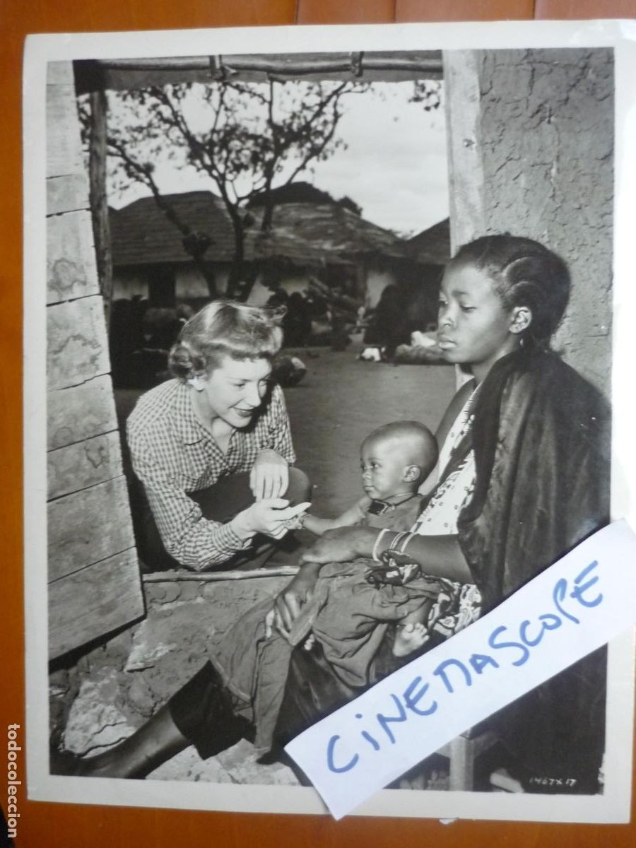 Cine: deborah kerr - foto original b/n - king salomon's mines rodaje