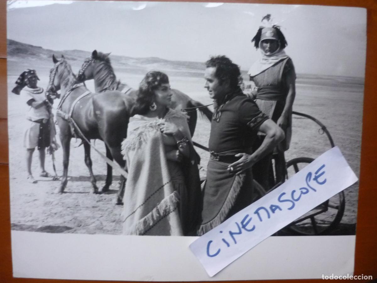 Cine: salomon y la reina de saba - foto original b/n tyrone powe gina lollobrigida descanso rodaje rareza