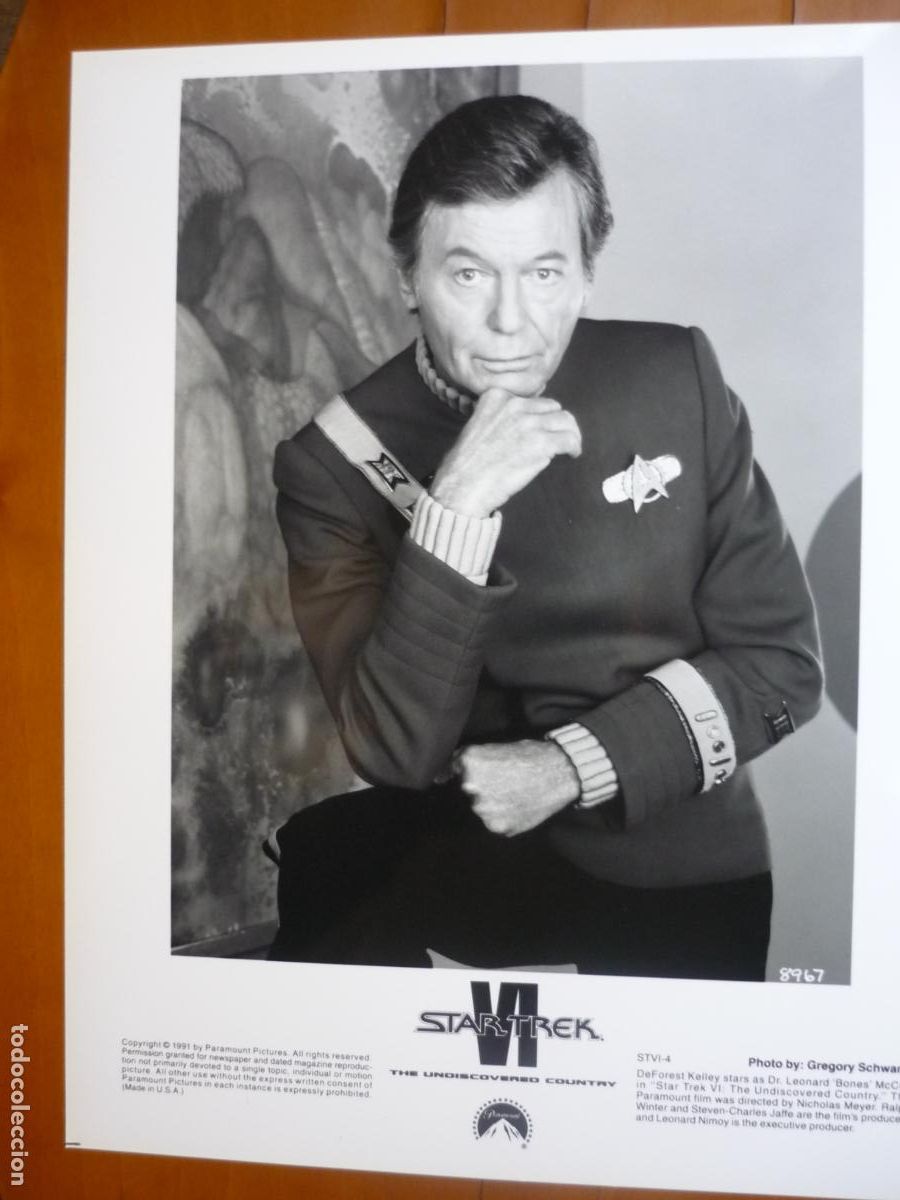 Cine: deforest kelly - foto original b/n - Star Trek VI the undiscovered country