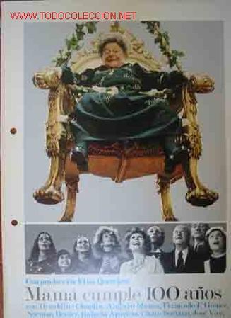 Cine: GUIA DE CINE: MAMA CUMPLE CIEN A&Ntilde;OS. Geraldine Chaplin, Amparo Mu&ntilde;oz, Fernando F.Gomez, Carlos Saura