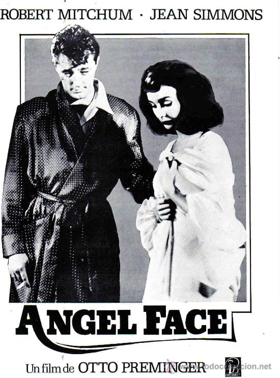 Cine: ANGEL FACE - ROBERT MITCHUM, JEAN SIMMONS GUIA 30 X 21 CM