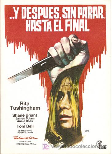 Cinema: G1868 Y DESPUES SIN PARAR HASTA EL FINAL HAMMER PETER COLLINSON GUIA ORIGINAL HISPAMEX ESTRENO