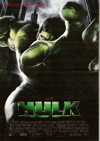 Cine: Hulk, de Ang Lee. 2 hojas. - Foto 1