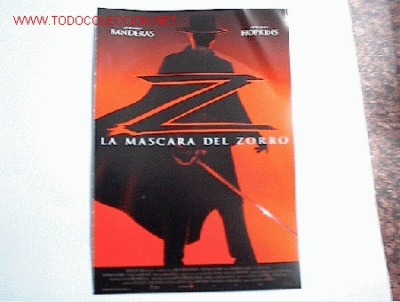 Cinema: LA MASCARA DEL ZORRO 10 GUIAS A ELEGIR POR 25 EUROS. 100 GUIAS X 130 EUROS