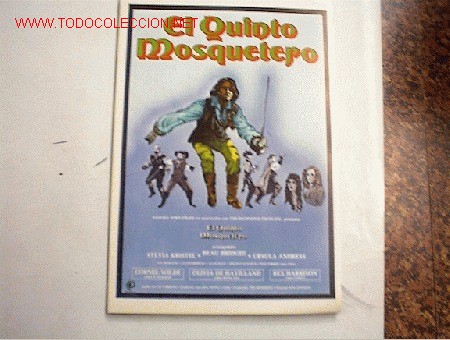 Cine: EL QUINTO MOSQUETERO    10 GUIAS A ELEGIR 25 EUROS . 100 GUIAS 130 EUROS