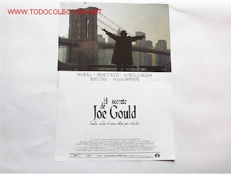 Cinema: EL SECRETO DE JOE GOULD       10 GUIAS A ELEGIR 25 EUROS . 100 GUIAS 130 EUROS