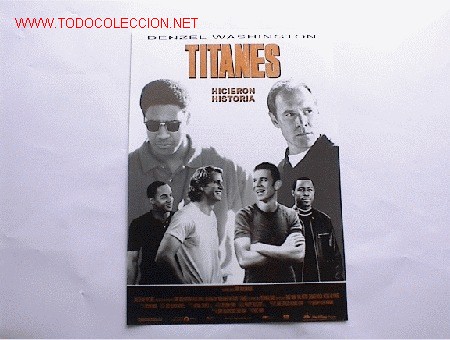 Cinema: TITANES  10 GUIAS A ELEGIR 25 EUROS O 100 GUIAS 130 EUROS