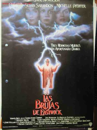 Cinema: LAS BRUJAS DE EASTWICK. Jack Nicholson, Cher, Susan Sarandon, Michelle Pfeiffer,&hellip;dir: George Miller