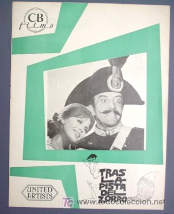Cin&eacute;ma: TRAS LA PISTA DEL ZORRO. PRESSBOOK. UNITED ARTISTS. DISTRIBUIDA POR CB FILMS, 1966