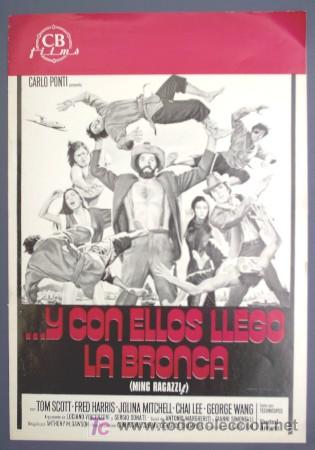 Cine: Y CON ELLOS LLEG&Oacute; LA BRONCA. PRESSBOOK. DISTRIBUIDA POR CB FILMS, 1974.