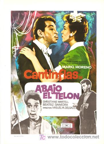 Cinema: G1880 ABAJO EL TELON CANTINFLAS GUIA ORIGINAL MUNDIAL R-60'S