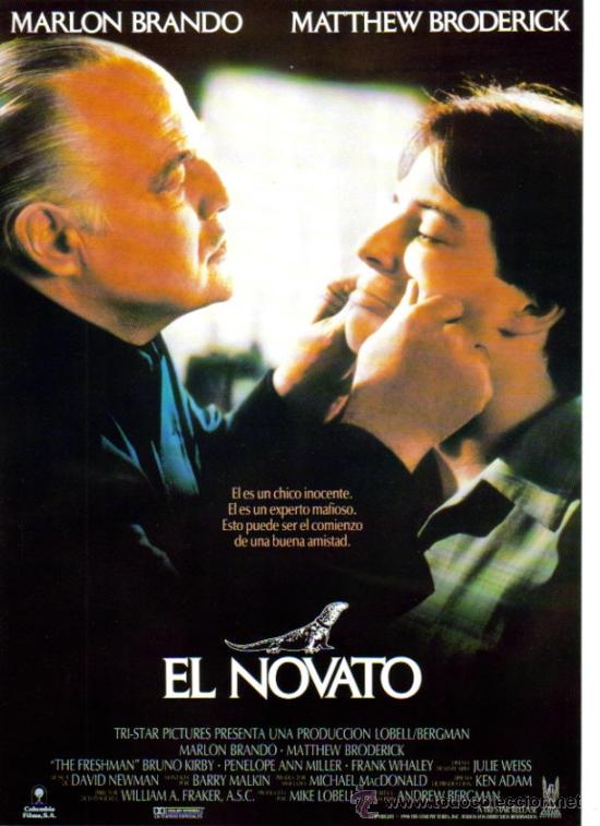 Cine: EL NOVATO-MARLON BRANDO + MATTHEW BRODERICK MINI POSTER + SIPNOSIS (SPAIN)