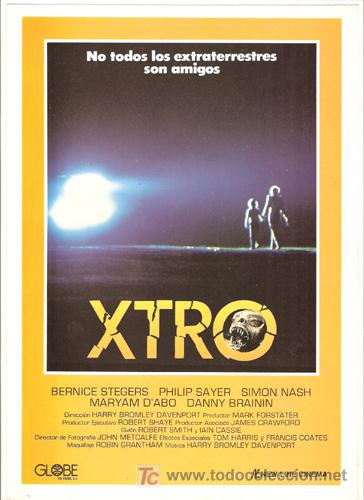 Cine: G2802 XTRO HARRY BROMLEY DAVENPORT SCIFI GUIA ORIGINAL GLOBE ESTRENO