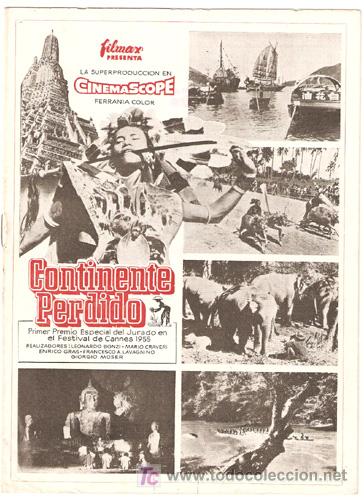 Cin&eacute;ma: G2876 CONTINENTE PERDIDO DOCUMENTAL ITALIANO GUIA ORIGINAL FILMAX ESTRENO