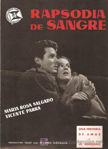 Cinema: G2877 RAPSODIA DE SANGRE ANTONIO ISASI VICENTE PARRA GUERRA CIVIL GUIA ORIGINAL SUEVIA ESTRENO
