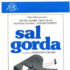 Cine: LANZAMIENTO PELÍCULA SAL GORDA – 1984 .. DIRECTOR FERNANDO TRUEBA .. CON FRANCISCO RABAL. Lote 22150962