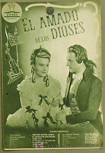Cine: G9212D EL AMADO DE LOS DIOSES HANS HOLT IRENE VON MEYENDORFF CURD JURGENS GUIA ORIG CIFESA ESTRENO