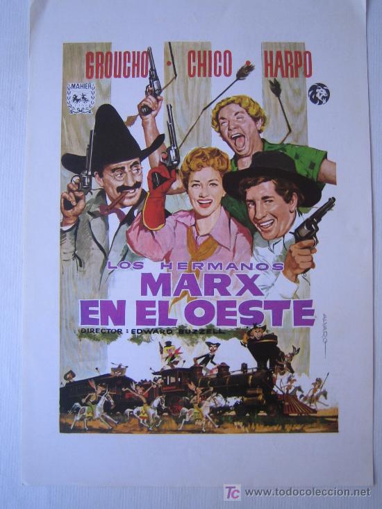 Cine: Los hermanos marx en el oeste - guia publicitaria original de la reposicion