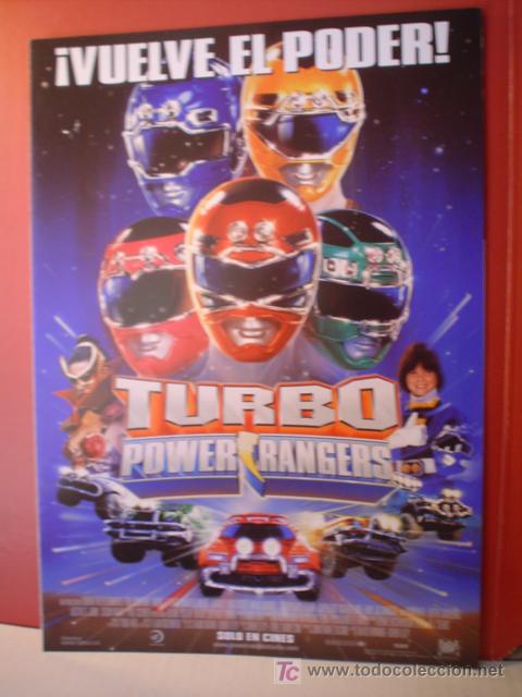 Cine: TURBO POWER RANGERS,  GUIA DE CINE DE 4 PAGINAS (T2)