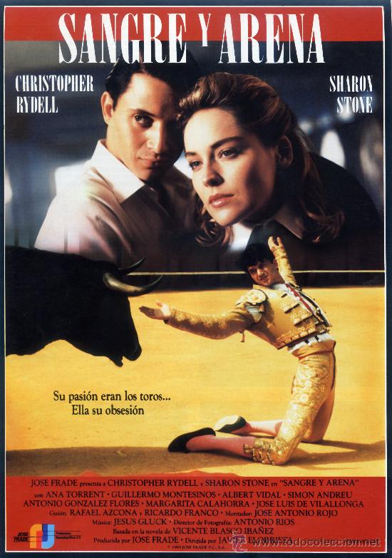Cinema: SANGRE Y ARENA (GUIA ORIGINAL DOBLE CON FOTOS) SHARON STONE - CHRISTOPHER RYDELL