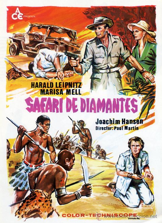 Kino: SAFARI DE DIAMANTES (GUIA ORIGINAL DOBLE CON FOTOS) HARALD LEIPNITZ - MARISA MELL