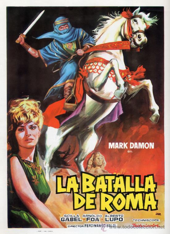 Cinema: LA BATALLA DE ROMA (GUIA ORIGINAL DOBLE CON FOTOS) MARK DAMON - SCILLA GABEL - ALBERTO LUPO