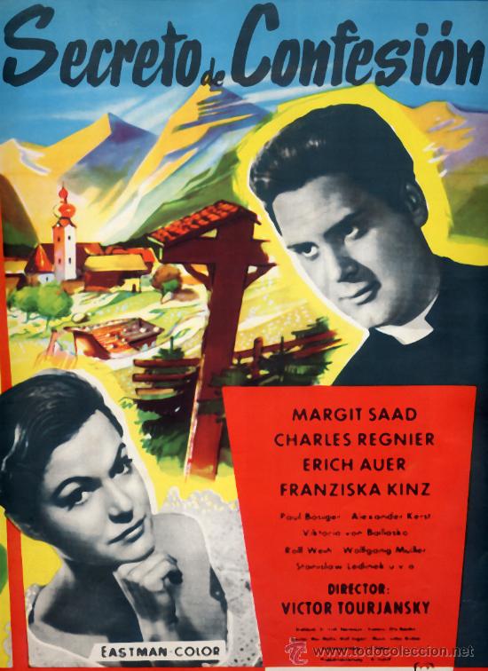 Cine: SECRETOS DE CONFESI&Oacute;N 1956 (GU&Iacute;A ORIGINAL DOBLE) MARGIT SAAD - CHARLES REGNIER
