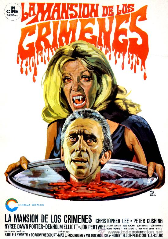 Cine: LA MANSION DE LOS CRIMENES (GUIA ORIGINAL SIMPLE DE SU ESTRENO EN ESPA&Ntilde;A) TERROR PETER CUSHING