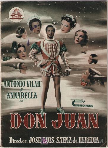 Cinema: G3400 DON JUAN ANTONIO VILAR ANNABELLA SAENZ DE HEREDIA GUIA ESTRENO ORIGINAL CIFESA