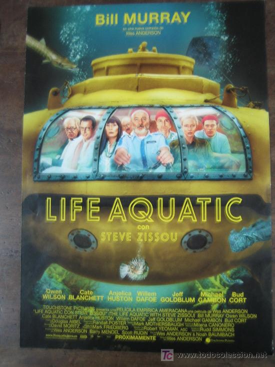 Cine: Life aquatic - guia publicitaria original - Wes Anderson bill murray cate blanchett angelica huston