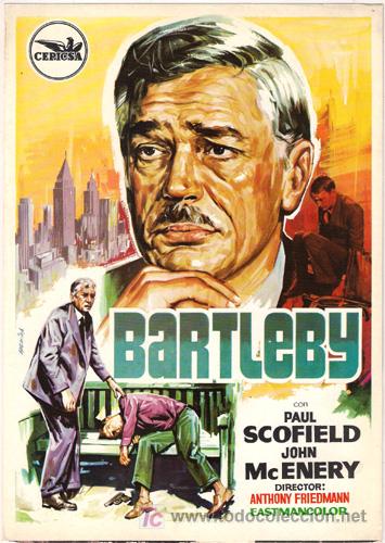 Cinema: G3575 BARTLEBY PAUL SCOFIELD GUIA ORIGINAL CEPICSA ESTRENO