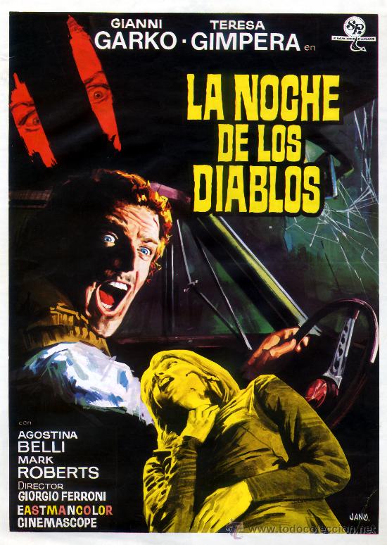Cine: LA NOCHE DE LOS DIABLOS (GUIA ORIGINAL SIMPLE) GIALLO - GIANNNI GARKO - AGOSTINA BELLI