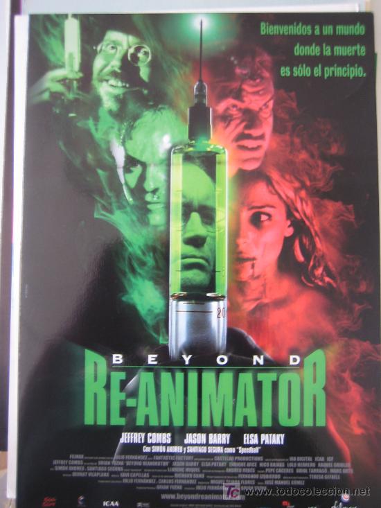 Cine: beyond reanimator re-animator - guia publicitaria original del estreno Jeffrey Combs Elsa Pataky