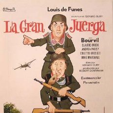 Cine: LOUIS DE FUNES / LA GRAN JUERGA / GUIA 21 X 29,5 ORIGINAL / 1974. Lote 275038073
