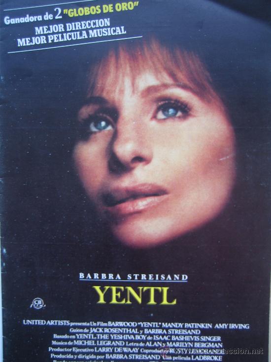 Cine: yentl barbra streisand- guia publicitaria original