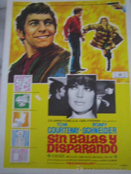 Cine: Sin balas y disparando - guia publicitaria original del estreno - romy schneider mundial films