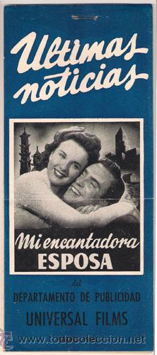 Cin&eacute;ma: G3744 MI ENCANTADORA ESPOSA DIANA DURBIN EDMOND O'BRIEN GUIA ORIGINAL UNIVERSAL ESTRENO