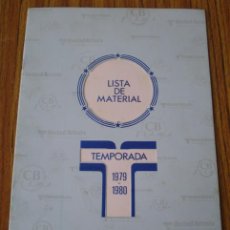 Cine: LISTA DE MATERIAL .. TEMPORADA 1979 – 1980 .. FILMS CB