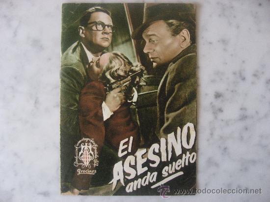 Cine: EL ASESINO ANDA SUELTO.JOSEPH COTTEN,RHONDA FLEMING,WENDELL COREY,ETC.GUIA ESTRENO ORIGINAL PROCINES