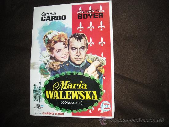 Cine: MARIA WALEWSKA  -CONQUEST-GRETA GARBO CHARLES BOYER GUIA ORIGINAL JANO  REPO 63 SUEVIA FILMS VER FOT
