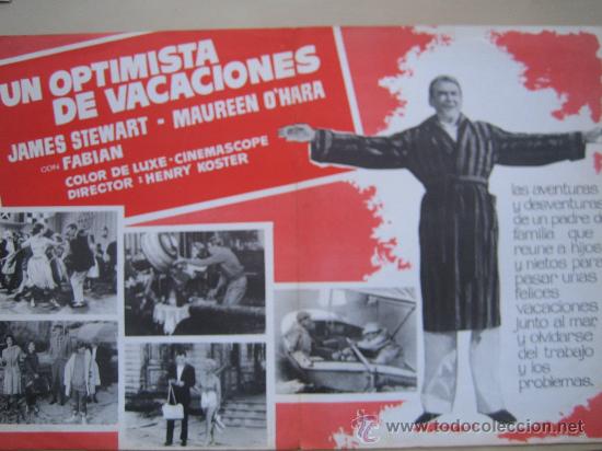 Cine: un optimista de vacaciones james stewart- guia publicitaria original estreno